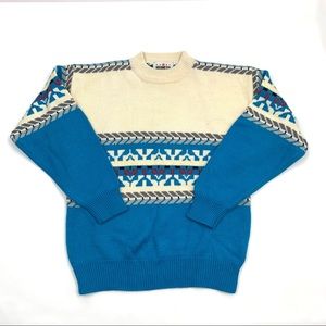 VTG 80s Obermeyer Sports Viking Style Wool Sweater